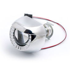 Биксеноновая линза Optima MICRO SEMIROUND 1.8 дюйма под лампу Н1 бленда c козырьком-SR арт: LENS-1.8-SR