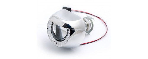 Биксеноновая линза Optima MICRO SEMIROUND 1.8 дюйма под лампу Н1 бленда c козырьком-SR арт: LENS-1.8-SR