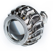 Биксеноновая линза Optima TURBINE DUBLE CCFL 2,5 дюйма под лампу Н1 бленда круглая-F2 подсветка колец 2CCFL арт: LENS-2.5-F2
