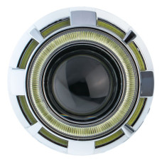 Биксеноновая линза Optima TRANSFORM DUBLE COB 2,5 дюйма под лампу Н1 бленда круглая-T99 подсветка колец 2COB арт: LENS-2.5-T99