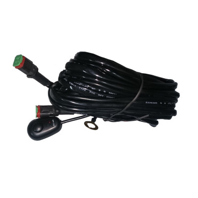 Проводка для 2 фар, проводов 3м, нагрузка MAX 30А, с клавишей и предохранителем арт: NL-PR-11