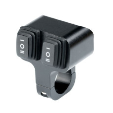 Выключатель влагозащищенный 2530, двухкнопочный, 3позиц кнопки, цвет корпуса черный, под трубу D25мм