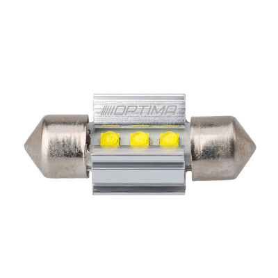 Светодиодная лампа Festoon 28mm Optima MINI-CREE, CAN, white, 3W, 12V, T10*28mm (SV 7-8), комплект 2 шт.