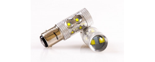 Светодиодная лампа P21/4W Optima Premium CREE*10LED*5W, 5100K, 50W, 12-24V, (Ba15d), двухконтактная, 1 шт. арт: OP-P21/4W-50W