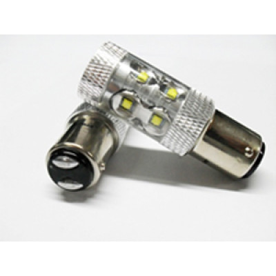 Светодиодная лампа P21/5W Optima Premium CREE*10LED*5W, 5100K, 50W, 12-24V, (BaY15d), двухконтактная, 1 шт. арт: OP-P21/5W-50W