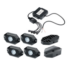Подсветка автомобиля универсальная набор 4шт. RGB, Bluetooth, IP68, Optima Premium, 4*9W, с пультом арт: OP-MAR-U4-RGB