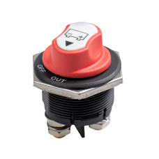 Выключатель массы 200/300 А, 12-32V, Врезной D38мм, съёмная ручка, контакты M8