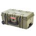 Кейс пластиковый объем 26.55л, с колесиками, ЗЕЛЕНЫЙ внутренние размеры 522*275*185мм, IP67 (ORT512722)