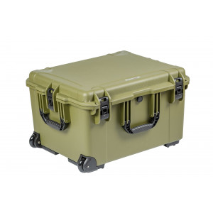 Кейс пластиковый OffRoadTeam Серия-Element модель EL613750 ЗЕЛЕНЫЙ, внутренние размеры 580*465*354мм, IP65, с колесами