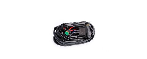 Проводка для Одной фары мощностью до 120W, 12V, Врезной выключатель прямоугольный, с реле и предохранителем.