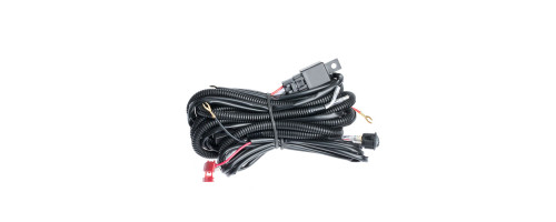 Проводка для Двух фар мощностью до 120W, 12V, Врезная кнопка круглая с реле и предохранителем.