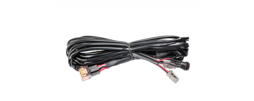 Проводка для Двух фар мощностью от 180W, 12V, Врезная кнопка круглая с реле и предохранителем.