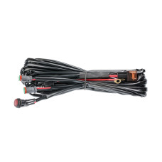 Проводка для Двух фар мощностью до 120W, 12V, Врезная кнопка круглая с реле и предохранителем.