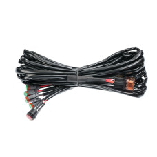 Проводка для Четырех фар мощностью до 120W, 12V, Врезная кнопка круглая с реле и предохранителем.