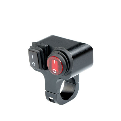 Выключатель влагозащищенный 2228, двухкнопочный, цвет корпуса черный, под трубу D22мм