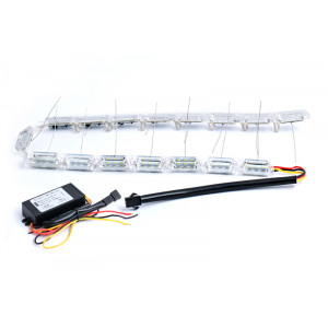 ДХО S8 Cristal RUNNING AUDI Style (призма трапеция с поворотник бегущий огонь), компл.,49см, 12V