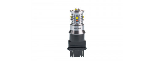 Светодиодная лампа 3157 Optima MINI-CREE, YELLOW / WHITE, CAN, CREE XB-D*10, 2800/5500K, 12-24V, двухконтактная, 1лампа