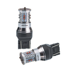 Светодиодная лампа 7443 Optima MINI-CREE, RED, CAN, CREE XB-D*10, 1800K, 12-24V, (W3X16g), двухконтактная, 1 лампа