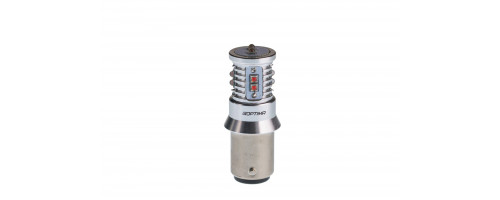 Светодиодная лампа P21/5W Optima MINI-CREE, RED, CAN, CREE XB-D*10, 1800K, 12-24V, (BAY15D), двухконтактная, 1 лам