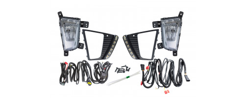 Противотуманная фара Hyundai Creta №725, с LED-ДХО, с проводкой, Комплект 2шт