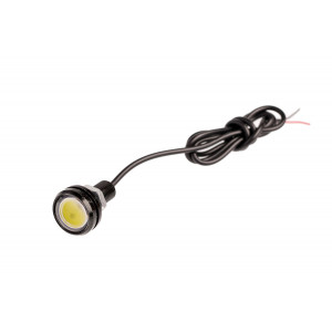 Светодиодный маркер круглый COB 3W, диамтр 22мм, White, 250Lm, 12V, под гайку, корпус черный., 1 шт