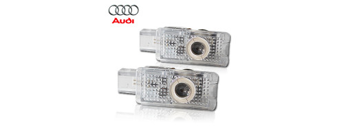 Подсветка двери светодиодная с логотипом AUDI в штатное место Комплект 2 шт.