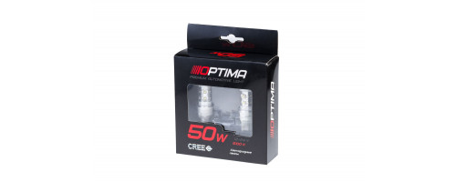Светодиодная лампа цоколь W21W-7440 Optima Premium, CREE*10, 5100K, 50W, 12V, (W3X16d), 1 лампа