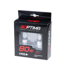 Светодиодная лампа цоколь 7440 (W21W)  Optima Premium, CREE*16, 5100K, 80W, 12V, (W3X16b), 1 лампа