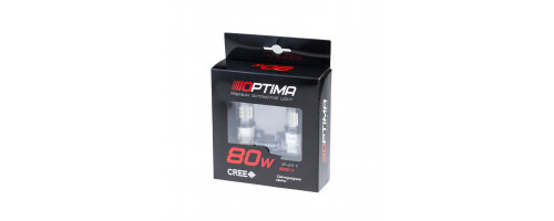Светодиодная лампа цоколь 7440 (W21W)  Optima Premium, CREE*16, 5100K, 80W, 12V, (W3X16b), 1 лампа