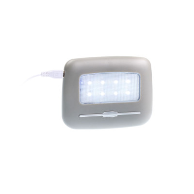 Плафон освещения салона с АКБ, зарядка USB, Накладной+Магнит, 8 LED, WHITE, кнопка вкл. в корпусе