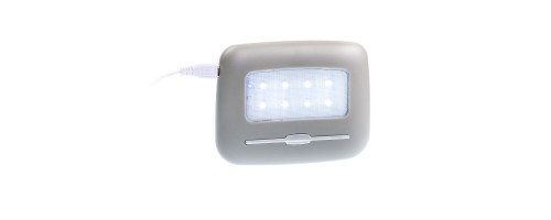 Плафон освещения салона с АКБ, зарядка USB, Накладной+Магнит, 8 LED, WHITE, кнопка вкл. в корпусе